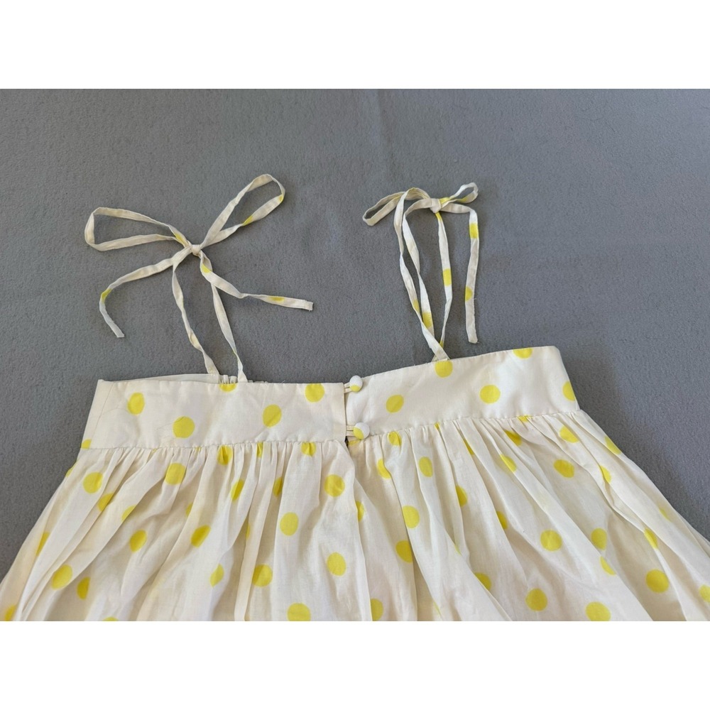 Anthropologie WHIT TWO Polka Dot Maxi Dress in Yellow & White Cotton Size M - Picture 7 of 16